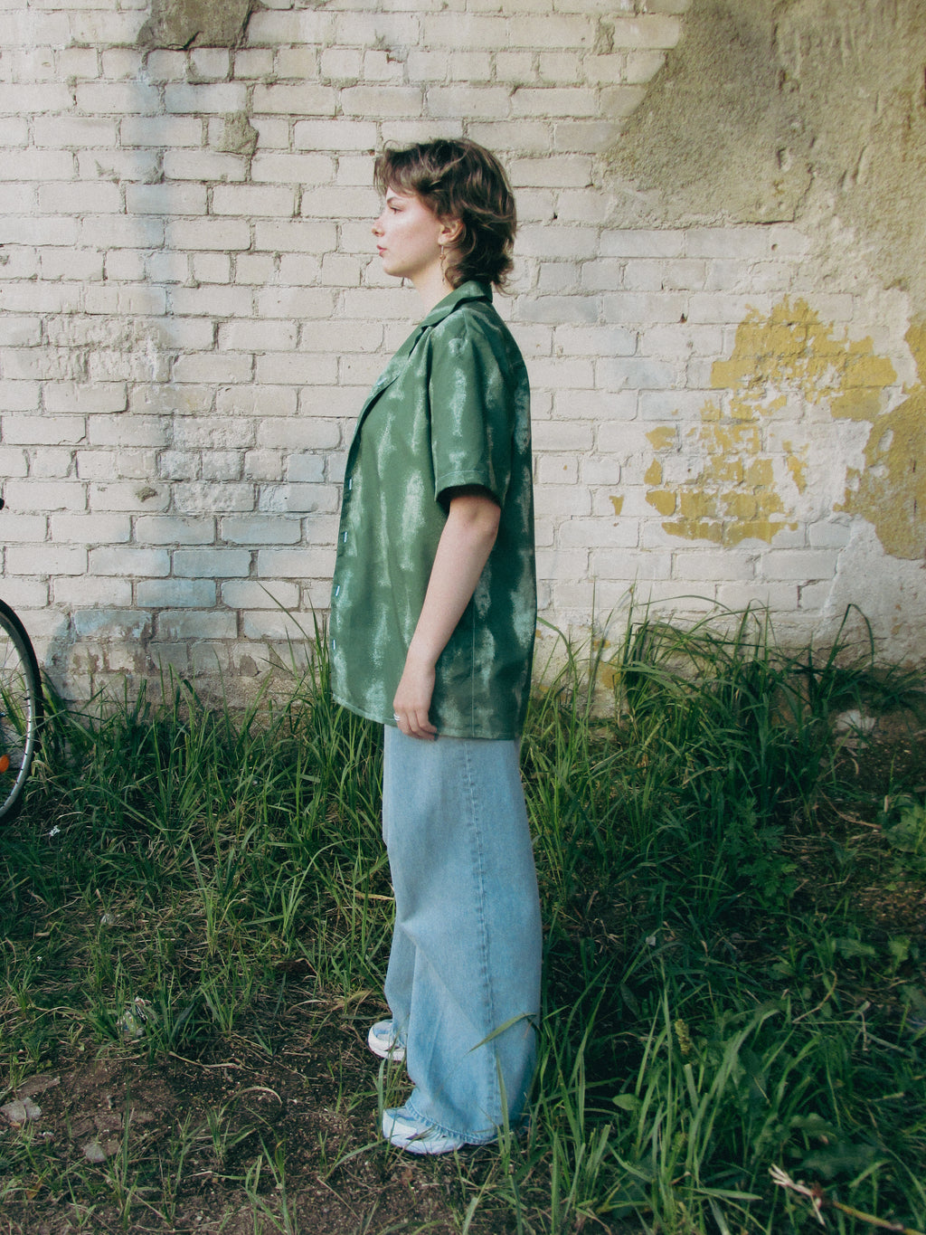 Gyotaku Button Shirt (Green)